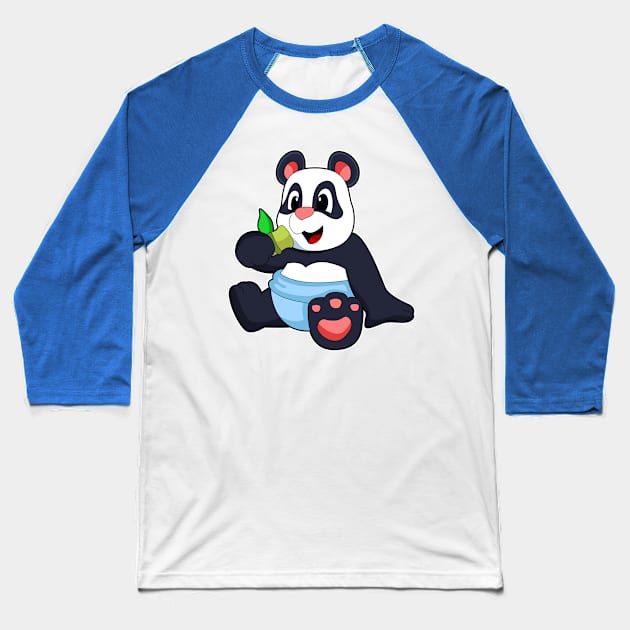 Panda as Baby with Bambus Baseball T-Shirt by Markus Schnabel